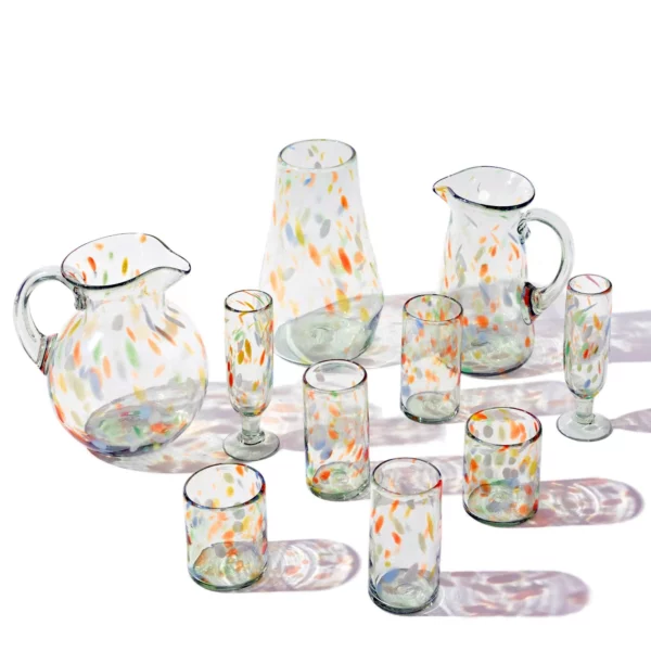 Vibrant Confetti Atar Glass Vase: Geometric Joy for Every Space - Image 2