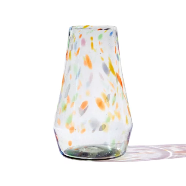 Vibrant Confetti Atar Glass Vase: Geometric Joy for Every Space