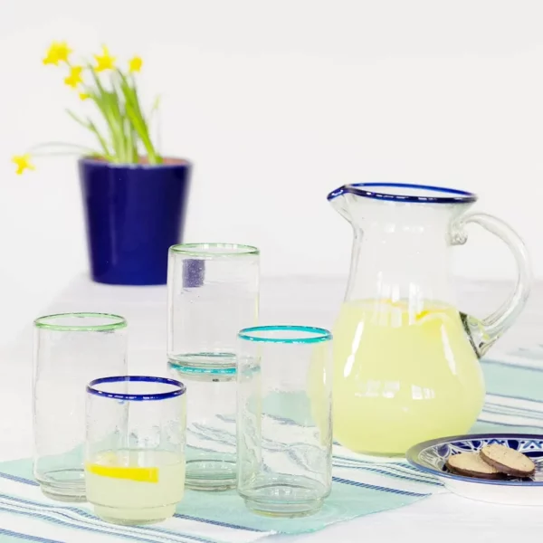 Green Rim Stackable Glassware: Crafted for Elegance & Sustainability - Image 3