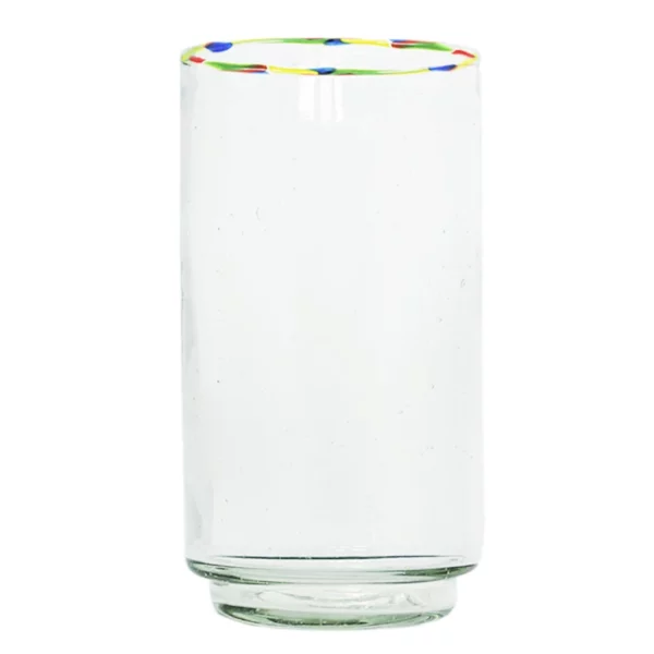 Multi-Rim Stackable Artisan Glassware: Colorful Elegance for Every Pour