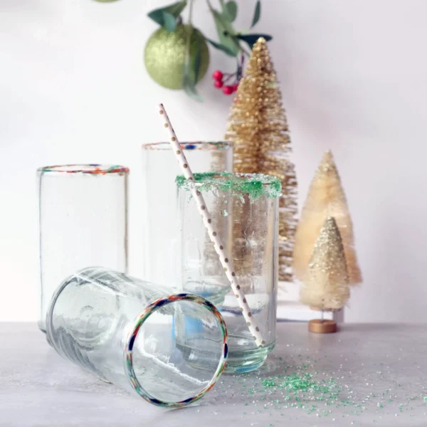 Multi-Rim Stackable Artisan Glassware: Colorful Elegance for Every Pour - Image 5
