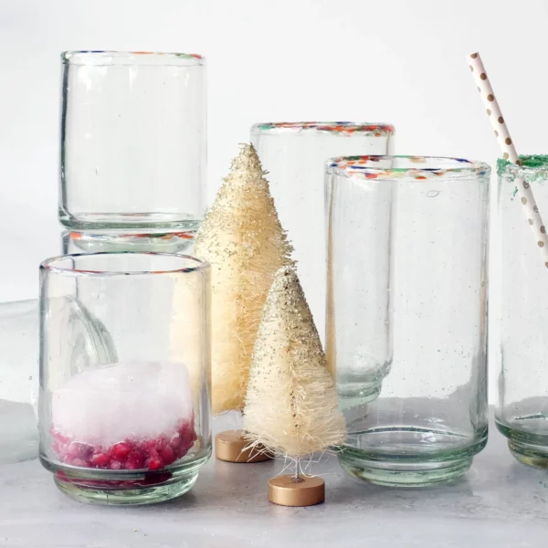 Multi-Rim Stackable Artisan Glassware: Colorful Elegance for Every Pour - Image 4